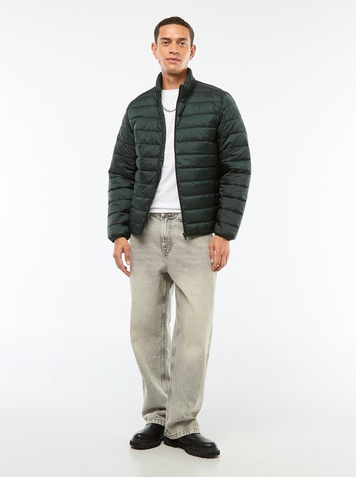 Blusão de penas leve acolchoado liso - Kiabi