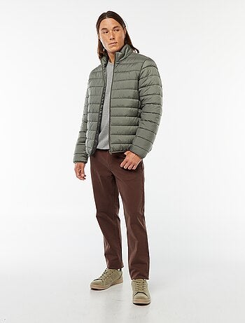 Blusão de penas leve acolchoado liso