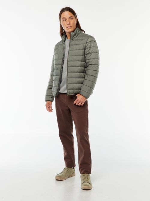 Blusão de penas leve acolchoado liso - Kiabi