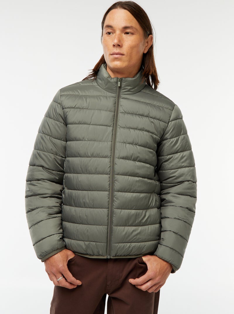 Blusão de penas leve acolchoado liso Verde - Kiabi