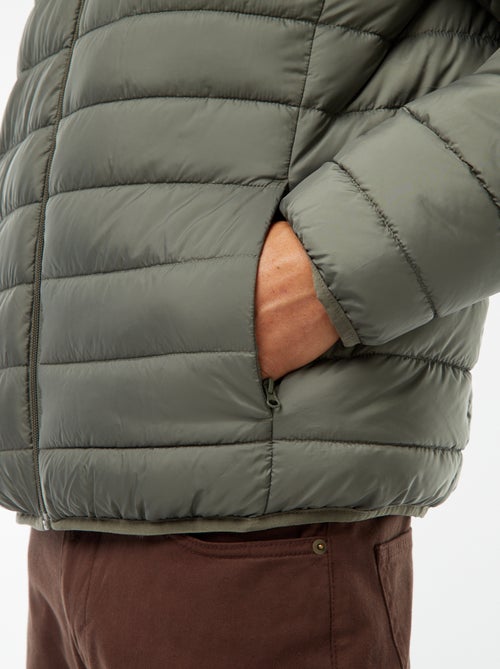 Blusão de penas leve acolchoado liso - Kiabi