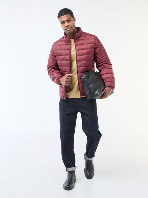 Blusão de penas leve acolchoado liso - Kiabi