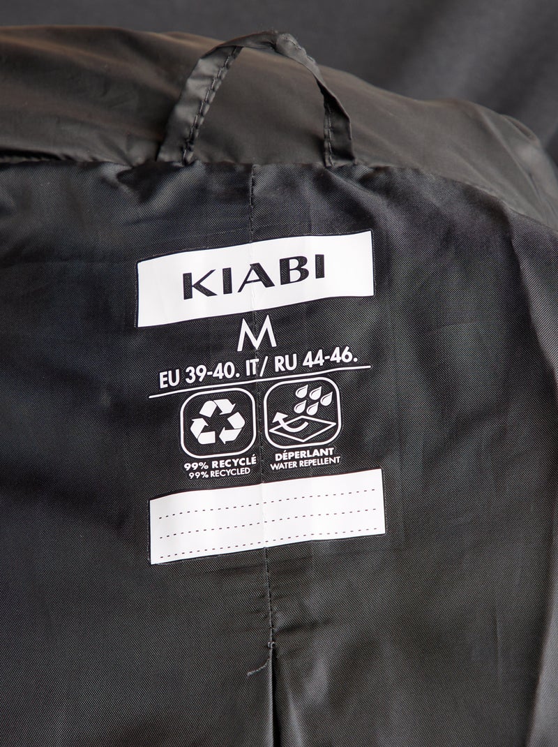 Blusão de penas leve acolchoado Preto - Kiabi