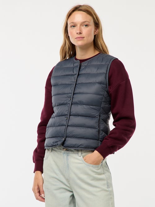 Blusão de penas leve e acolchoado sem mangas - Kiabi
