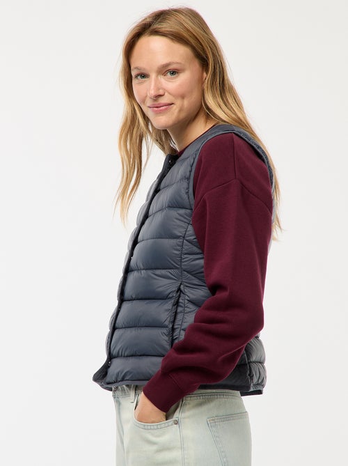 Blusão de penas leve e acolchoado sem mangas - Kiabi