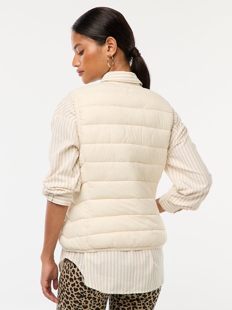 Blusão de penas leve e acolchoado sem mangas Branco - Kiabi