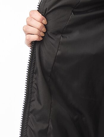 Blusão de penas liso e comprido com capuz 'JDY'