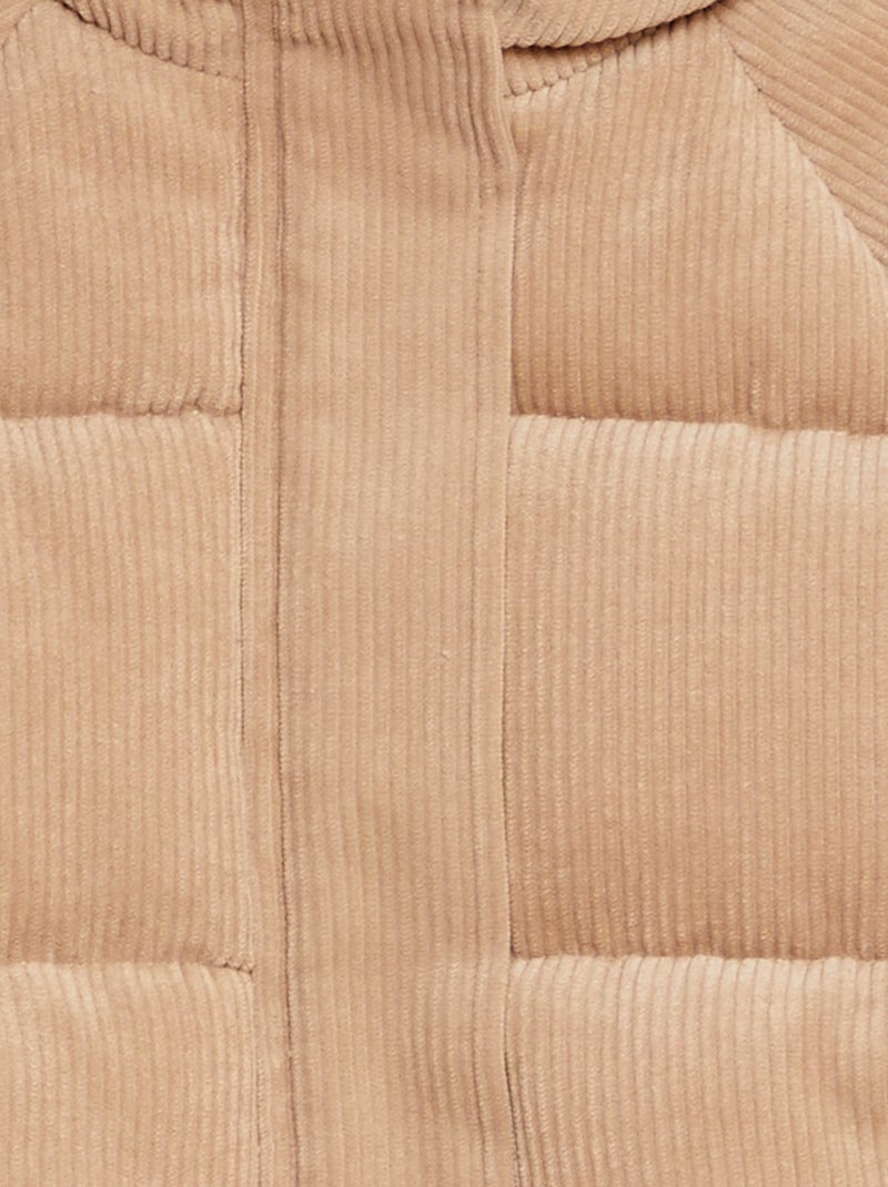 Blusão de penas nervurado com capuz BEGE - Kiabi