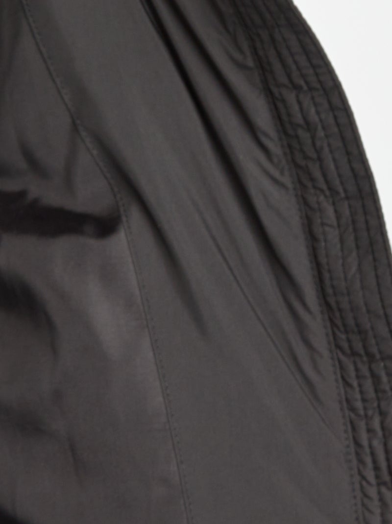 Blusão de penas puffy com mangas e capuz amovíveis Preto - Kiabi