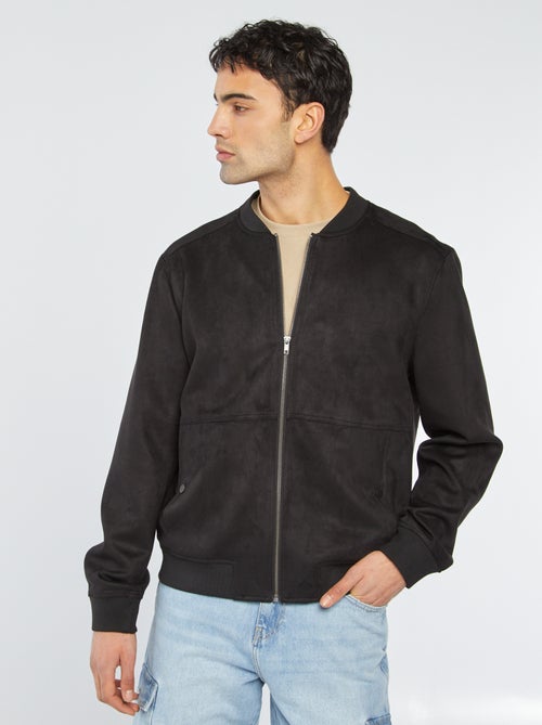 Blusão em camurça sintética com fecho - Kiabi