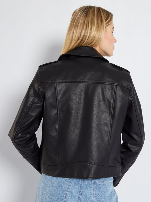 Blusão em pele sintética lisa - Kiabi