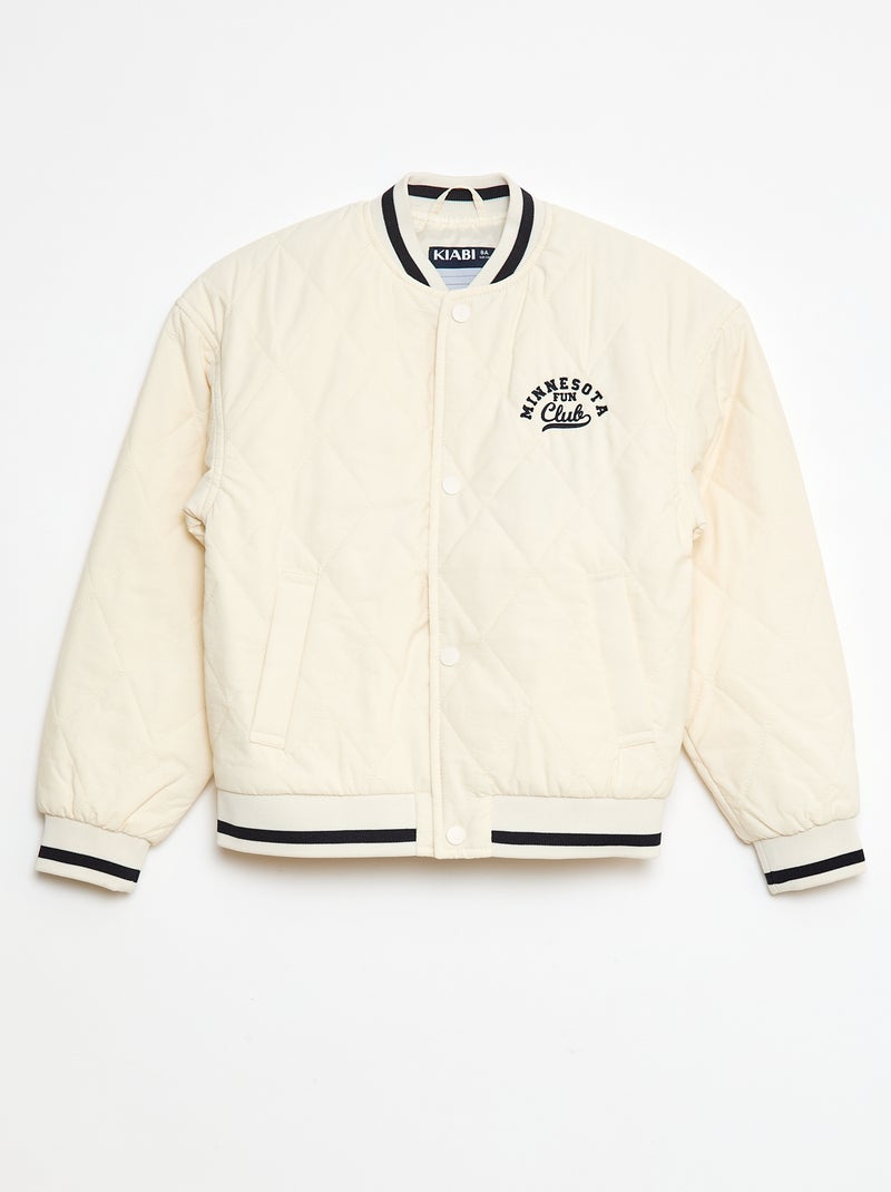 Blusão espírito campus acolchoado Branco - Kiabi