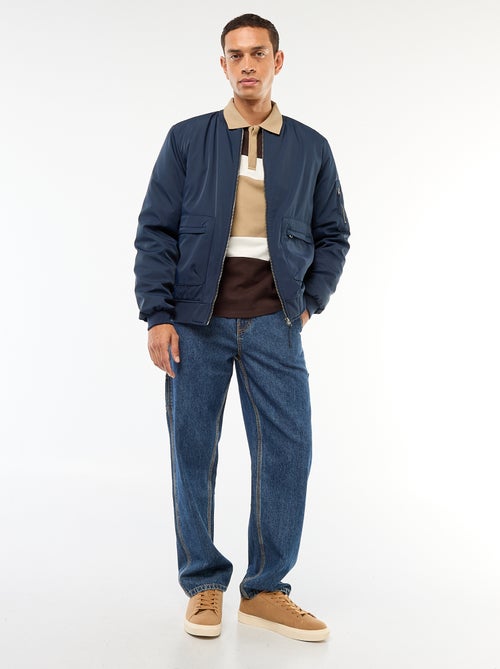 Blusão estilo aviador bolsos de fole dupla entrada - Kiabi