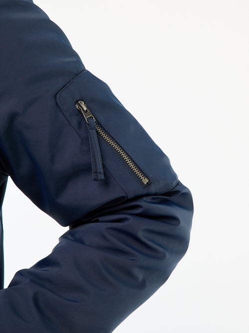 Blusão estilo aviador bolsos de fole dupla entrada - Kiabi