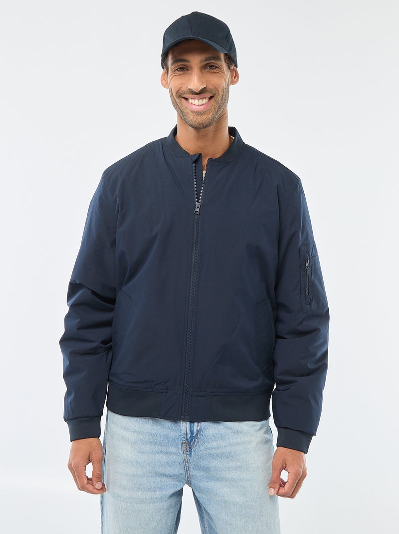 Blusão estilo aviador com bolso com fecho no braço Azul - Kiabi
