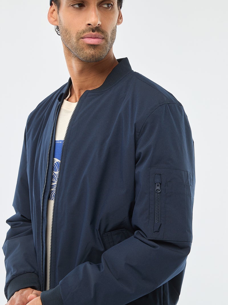Blusão estilo aviador com bolso com fecho no braço Azul - Kiabi