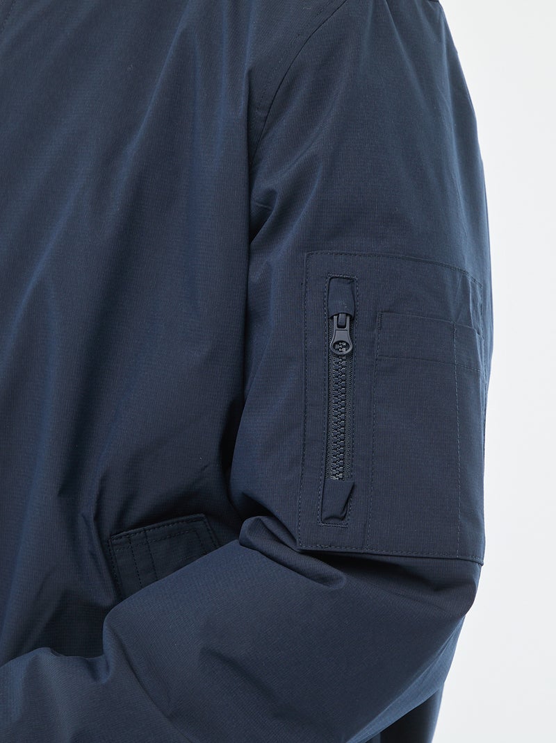 Blusão estilo aviador com bolso com fecho no braço Azul - Kiabi