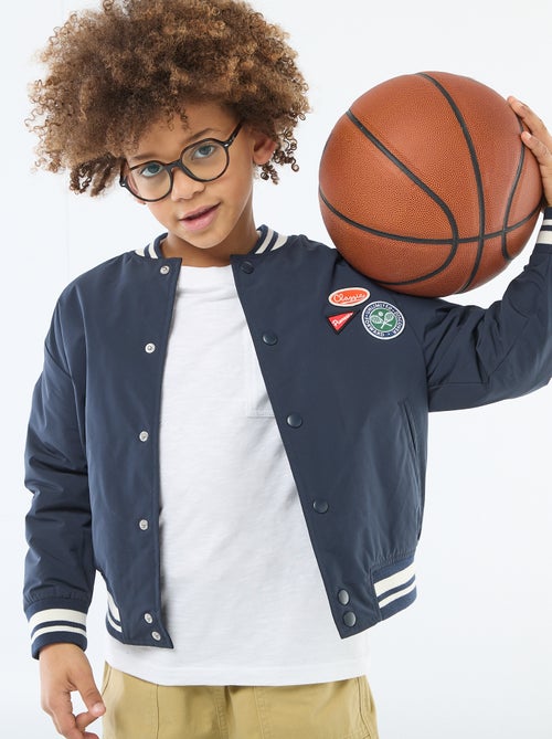 Blusão estilo aviador com botões de pressão - Kiabi