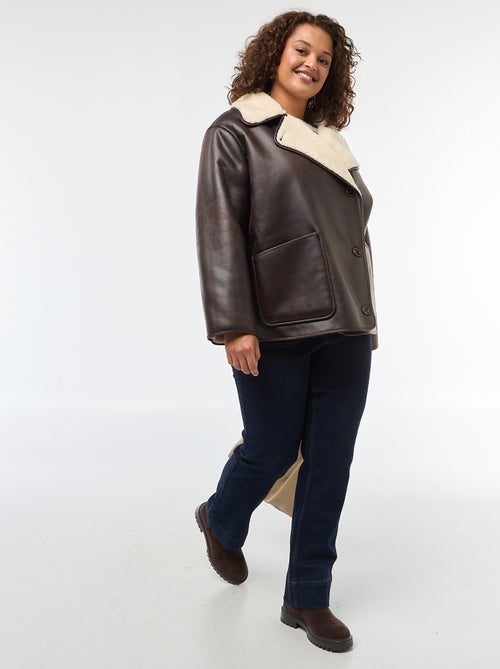 Blusão estilo aviador com forro em pelo sintético - Kiabi