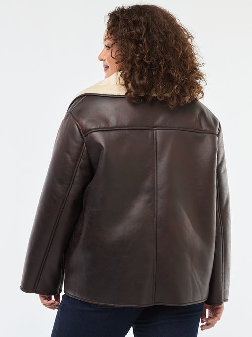 Blusão estilo aviador com forro em pelo sintético - Kiabi