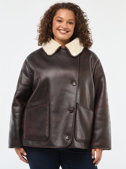 Blusão estilo aviador com forro em pelo sintético - Kiabi