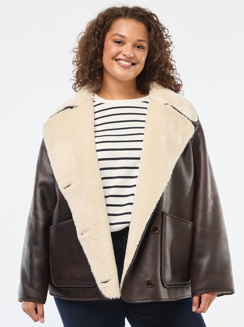 Blusão estilo aviador com forro em pelo sintético - Kiabi