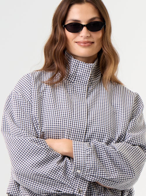 Blusão estilo bomber aos quadrados - Kiabi
