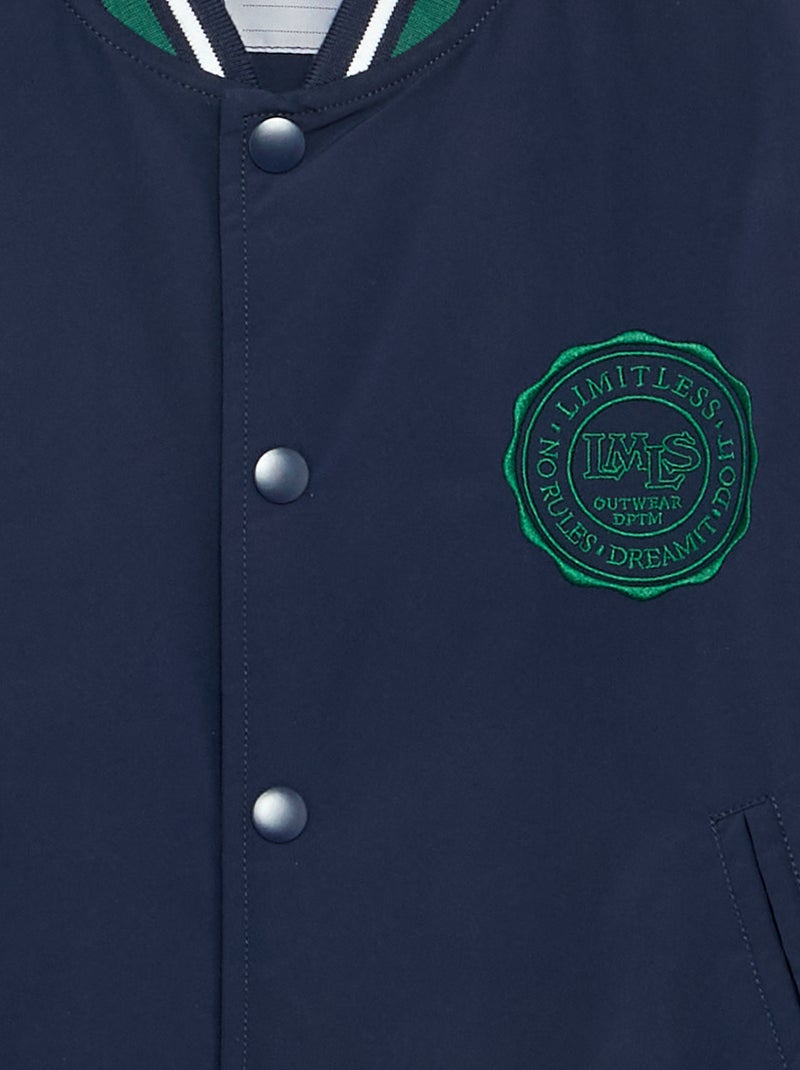 Blusão estilo campus americano Azul - Kiabi