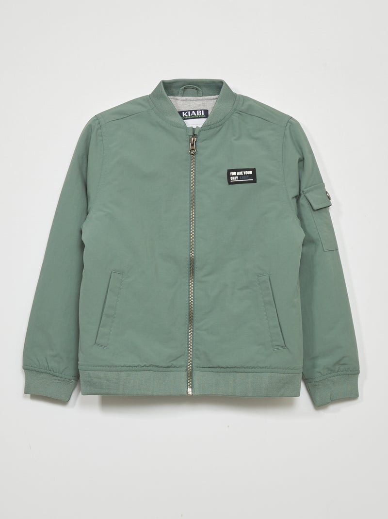 Blusão estilo piloto Verde Acinzentado - Kiabi