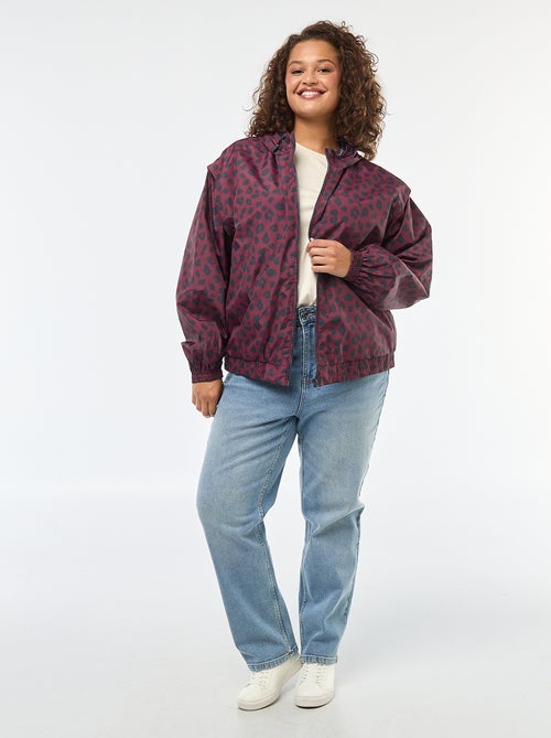 Blusão impermeável estilo corta-vento com capuz - Kiabi