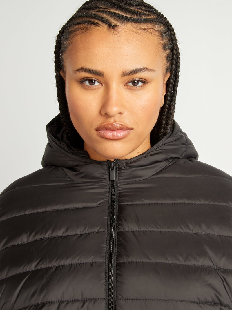 Blusão leve com capuz Preto - Kiabi