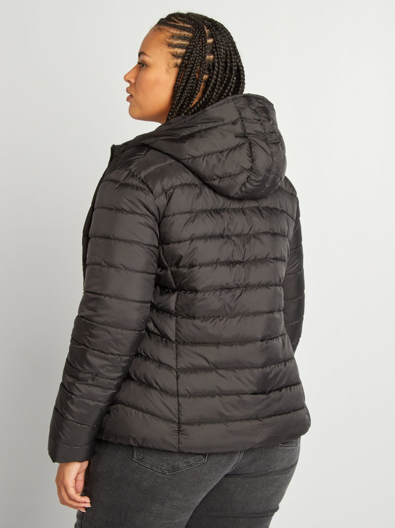 Blusão leve com capuz Preto - Kiabi