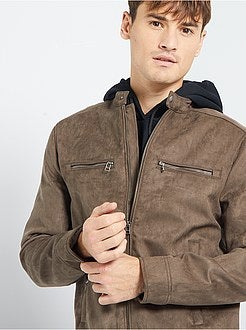 Blusão motard em camurça sintética - Kiabi