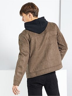 Blusão motard em camurça sintética - Kiabi