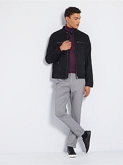 Blusão motard em camurça sintética - Kiabi