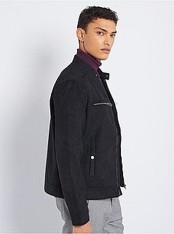 Blusão motard em camurça sintética - Kiabi