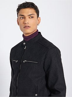 Blusão motard em camurça sintética - Kiabi