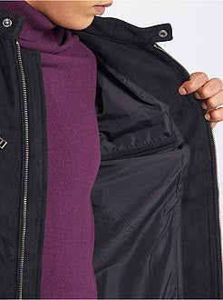 Blusão motard em camurça sintética - Kiabi