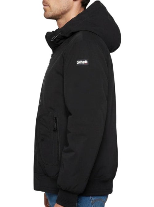 Blusão preto com capuz schott dylan - Kiabi Blusão preto com capuz schott dylan - Kiabi