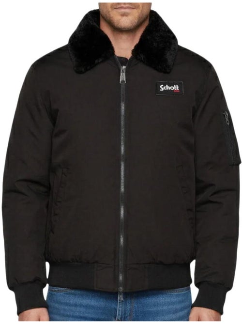 Blusão preto masculino schott airtop - Kiabi Blusão preto masculino schott airtop - Kiabi