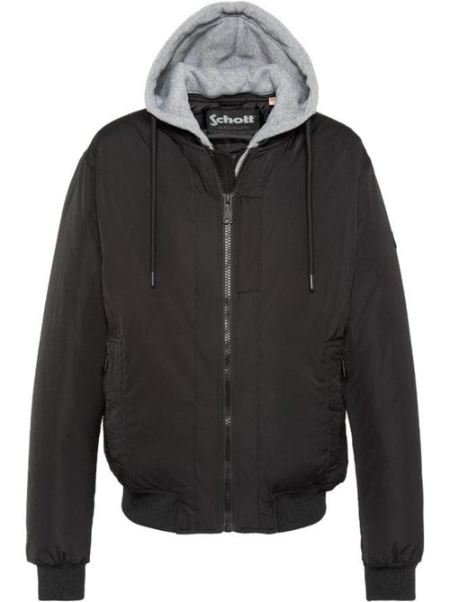 Blusão preto schott com gola amovível - Kiabi Blusão preto schott com gola amovível - Kiabi