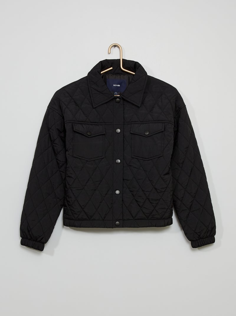 Blusão quilted Preto - Kiabi