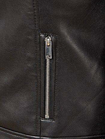 Blusão sem gola em pele sintética - Kiabi