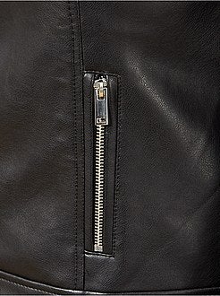 Blusão sem gola em pele sintética - Kiabi