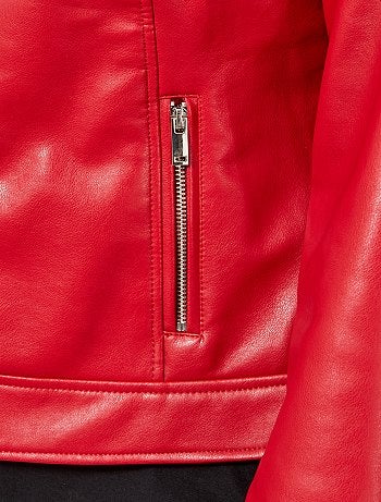 Blusão sem gola em pele sintética - Kiabi