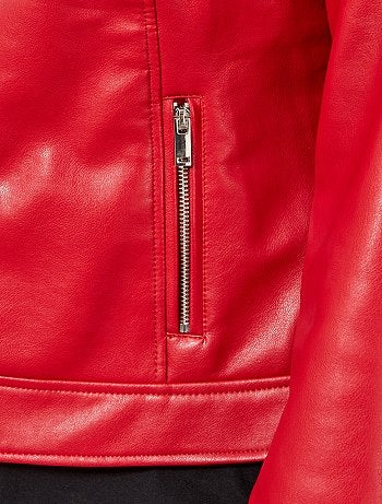 Blusão sem gola em pele sintética - Kiabi