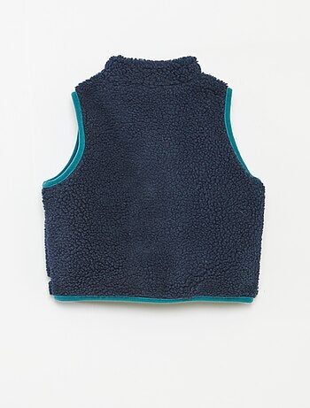 Blusão sem mangas com efeito pelo de ovelha