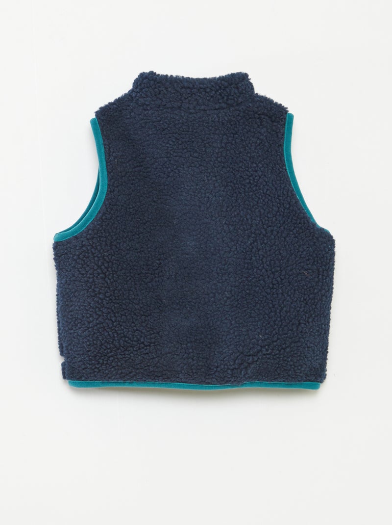 Blusão sem mangas com efeito pelo de ovelha Azul - Kiabi