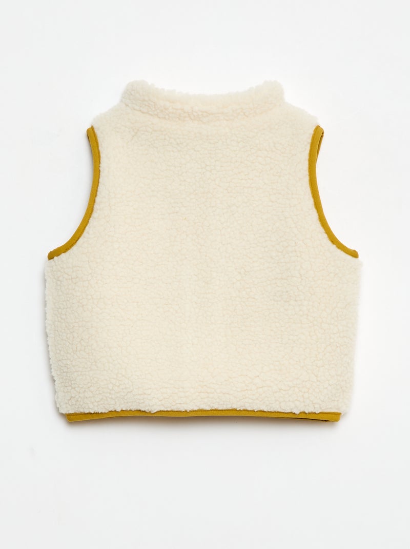 Blusão sem mangas com efeito pelo de ovelha Branco - Kiabi