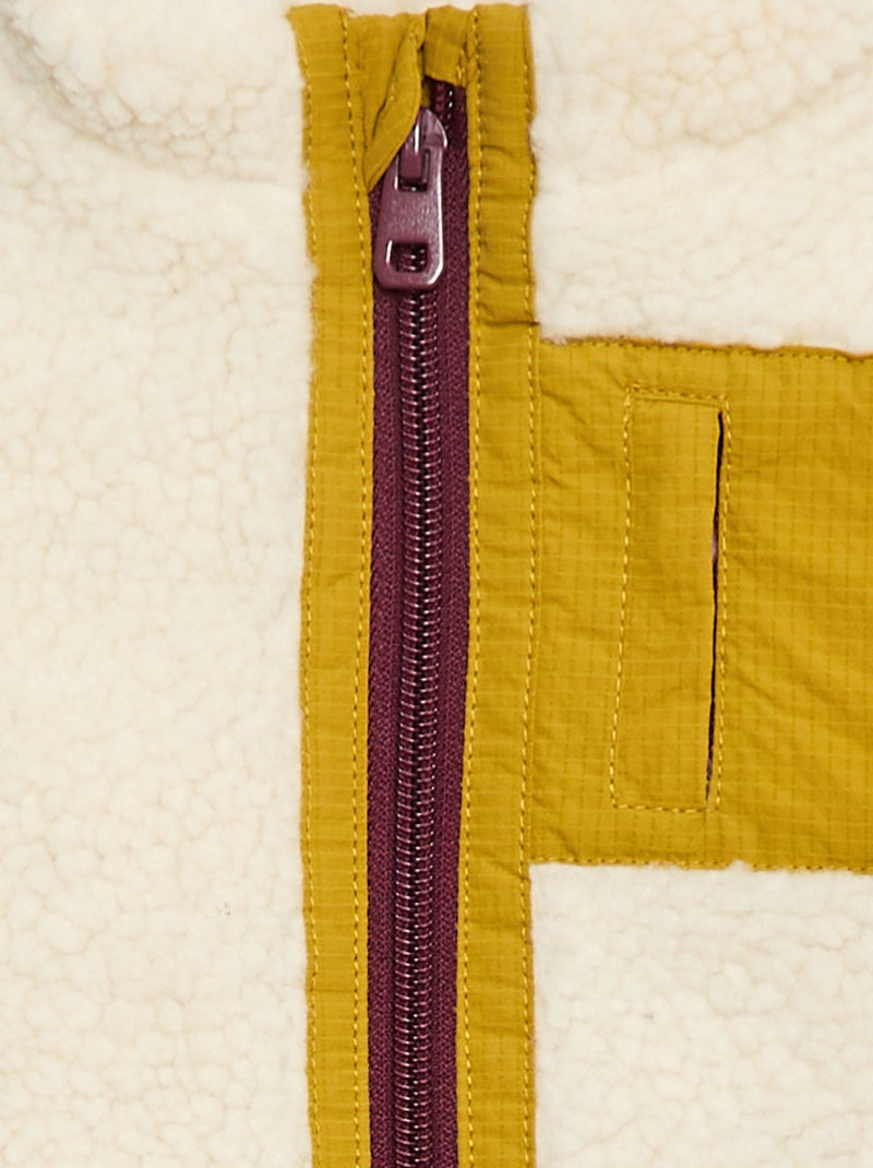 Blusão sem mangas com efeito pelo de ovelha Branco - Kiabi